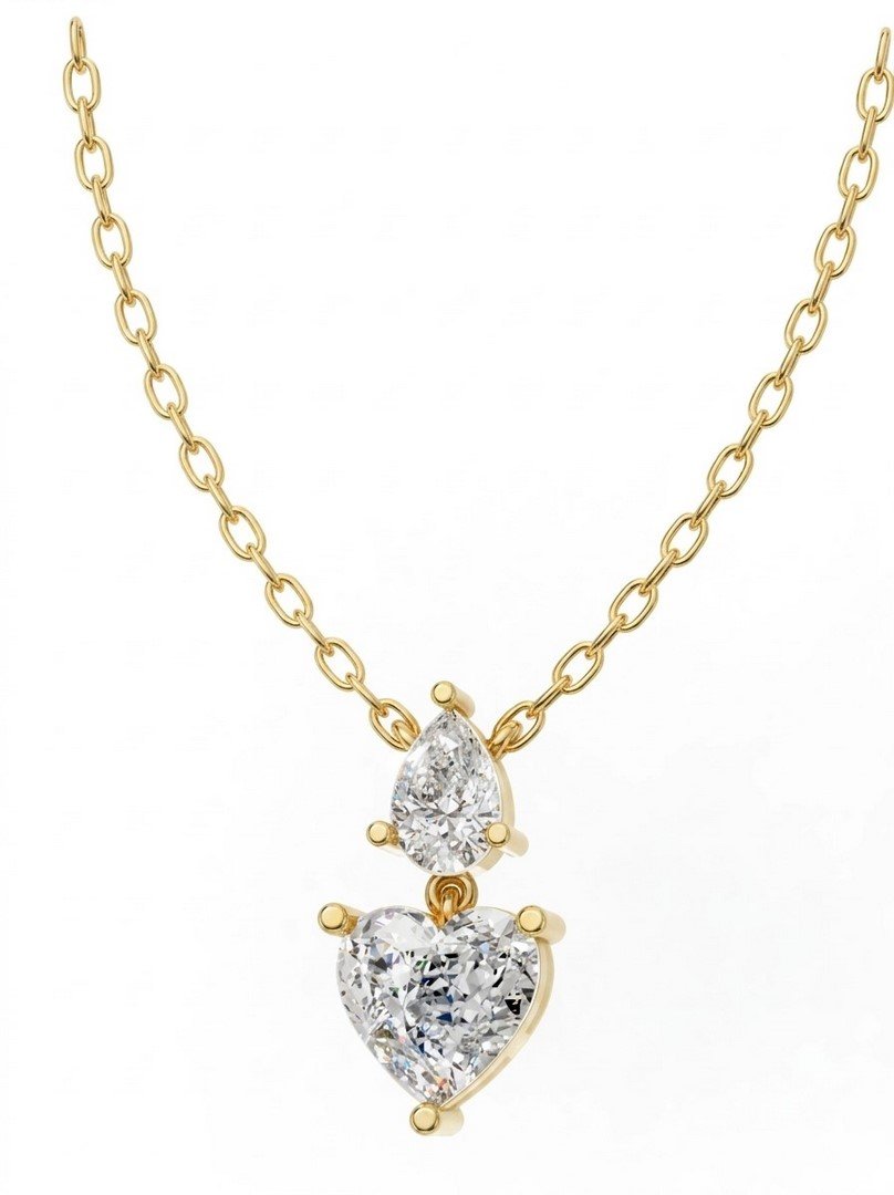 LG - 14K 1.59CT D-PENDANT WITH CHAIN LDS HRT/PER P:0.30,H:1.29 CERTIFIED